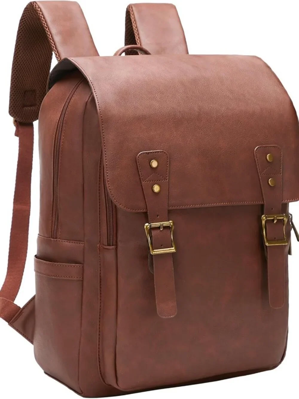Vintage Waterproof Leather Backpack for 15.6